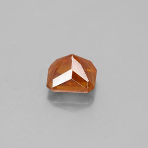 1.22캐럿 천연 붉은빛 오렌지 스팔레라이트, 에메랄드 컷, 5.7×4.9 mm, SI