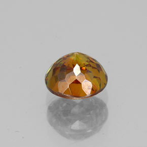 1.15캐럿 천연 붉은빛 오렌지 스팔레라이트, 라운드 컷, 5.75 mm, VS-SI