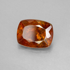 3.70캐럿 천연 붉은빛 오렌지 스팔레라이트, 쿠션 컷, 10.2×7.9 mm, SI