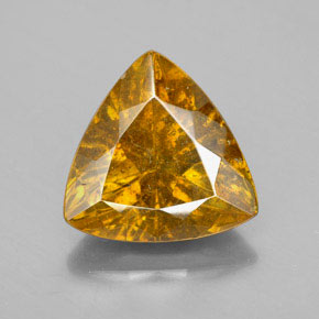 5.62캐럿 천연 골든 옐로우 스팔레라이트, 트릴리언, 11.1×11 mm, SI