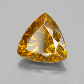 5.62캐럿 천연 골든 옐로우 스팔레라이트, 트릴리언, 11.1×11 mm, SI