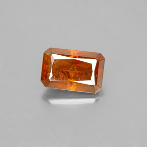 1.86캐럿 천연 붉은빛 오렌지 스팔레라이트, 에메랄드 컷, 8.1×5.4 mm, SI