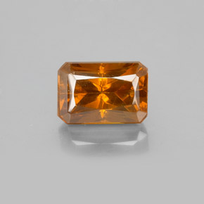 2.23캐럿 천연 붉은빛 오렌지 스팔레라이트, 에메랄드 컷, 8.1×5.5 mm, VS-SI