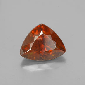 2.74캐럿 천연 붉은빛 오렌지 스팔레라이트, 트릴리언, 9.5×7.6 mm, SI