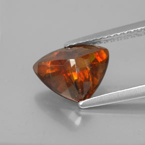 2.74캐럿 천연 붉은빛 오렌지 스팔레라이트, 트릴리언, 9.5×7.6 mm, SI