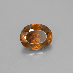 1.32캐럿 천연 골든 옐로우 스팔레라이트, 타원형 컷, 7.3×5.8 mm, SI