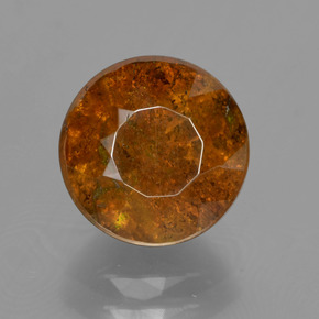 3.57캐럿 천연 붉은빛 오렌지 스팔레라이트, 라운드 컷, 8.35 mm, SI