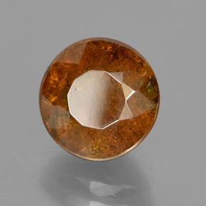 3.57캐럿 천연 붉은빛 오렌지 스팔레라이트, 라운드 컷, 8.35 mm, SI