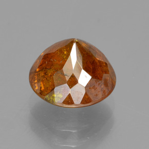 3.57캐럿 천연 붉은빛 오렌지 스팔레라이트, 라운드 컷, 8.35 mm, SI
