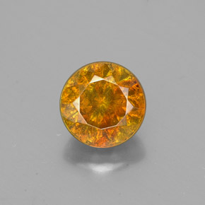 1.86캐럿 천연 붉은빛 오렌지 스팔레라이트, 라운드 컷, 6.64 mm, SI