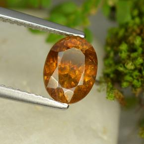 2.18캐럿 천연 오렌지 스팔레라이트, 타원형 컷, 7.9×6 mm, SI