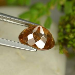 2.18캐럿 천연 오렌지 스팔레라이트, 타원형 컷, 7.9×6 mm, SI