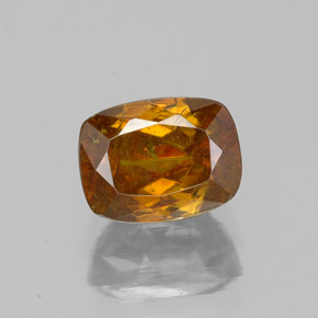 1.63캐럿 천연 붉은빛 오렌지 스팔레라이트, 쿠션 컷, 6.9×5.2 mm, SI
