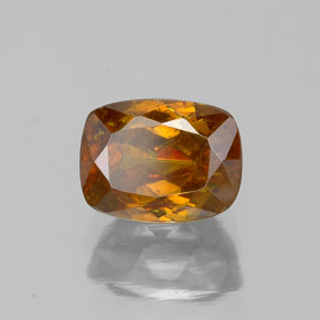 1.63캐럿 천연 붉은빛 오렌지 스팔레라이트, 쿠션 컷, 6.9×5.2 mm, SI