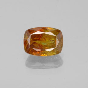 1.88캐럿 천연 붉은빛 오렌지 스팔레라이트, 쿠션 컷, 8×5.9 mm, SI-I1