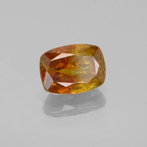 1.88캐럿 천연 붉은빛 오렌지 스팔레라이트, 쿠션 컷, 8×5.9 mm, SI-I1