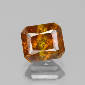 1.60캐럿 천연 붉은빛 오렌지 스팔레라이트, 에메랄드 컷, 6.6×5.8 mm, SI