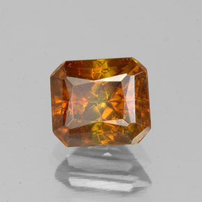 1.60캐럿 천연 붉은빛 오렌지 스팔레라이트, 에메랄드 컷, 6.6×5.8 mm, SI