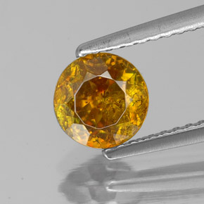 1.30캐럿 천연 붉은빛 오렌지 스팔레라이트, 라운드 컷, 6.25 mm, SI