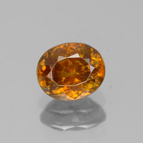 0.81캐럿 천연 붉은빛 오렌지 스팔레라이트, 타원형 컷, 5.6×4.7 mm, VS-SI