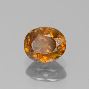 0.81캐럿 천연 붉은빛 오렌지 스팔레라이트, 타원형 컷, 5.6×4.7 mm, VS-SI