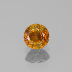 0.44캐럿 천연 골든 옐로우 스팔레라이트, 라운드 컷, 4.26 mm, SI