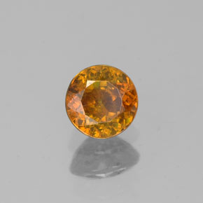 0.44캐럿 천연 골든 옐로우 스팔레라이트, 라운드 컷, 4.26 mm, SI