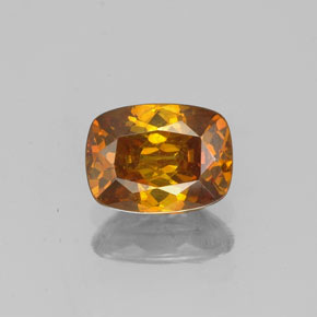 0.98캐럿 천연 붉은빛 오렌지 스팔레라이트, 쿠션 컷, 6.6×4.9 mm, VS-SI