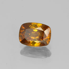 0.98캐럿 천연 붉은빛 오렌지 스팔레라이트, 쿠션 컷, 6.6×4.9 mm, VS-SI