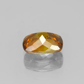 0.98캐럿 천연 붉은빛 오렌지 스팔레라이트, 쿠션 컷, 6.6×4.9 mm, VS-SI