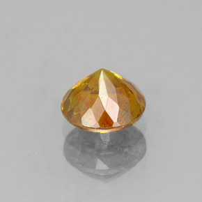 1.01캐럿 천연 붉은빛 오렌지 스팔레라이트, 라운드 컷, 5.79 mm, SI