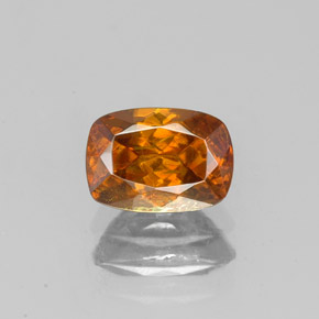 1.07캐럿 천연 오렌지 스팔레라이트, 쿠션 컷, 6.5×4.6 mm, SI
