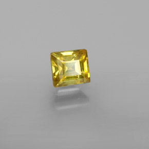 0.66캐럿 천연 골든 옐로우 스팔레라이트, 스퀘어, 4.4×4.2 mm, VVS-VS