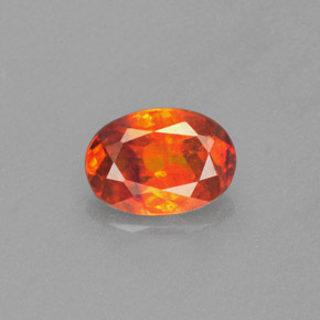 1.22캐럿 천연 오렌지 스팔레라이트, 타원형 컷, 7.5×5.3 mm, VS