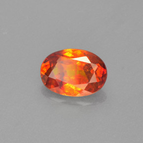 1.22캐럿 천연 오렌지 스팔레라이트, 타원형 컷, 7.5×5.3 mm, VS
