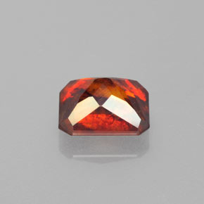 1.85캐럿 천연 레드 오렌지 스팔레라이트, 에메랄드 컷, 7.2×5.9 mm, SI