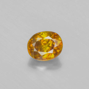 0.87캐럿 천연 골든 옐로우 스팔레라이트, 타원형 컷, 5.7×4.7 mm, VS