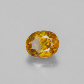 0.87캐럿 천연 골든 옐로우 스팔레라이트, 타원형 컷, 5.7×4.7 mm, VS