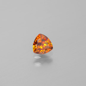 0.49캐럿 천연 붉은빛 오렌지 스팔레라이트, 트릴리언, 4.8×4.7 mm, VS