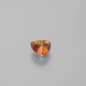 0.49캐럿 천연 붉은빛 오렌지 스팔레라이트, 트릴리언, 4.8×4.7 mm, VS