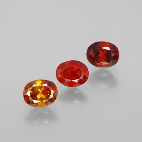 캐럿 천연 레드 오렌지 스팔레라이트 보석, 타원형 컷, 5.3×4.3 mm, VS