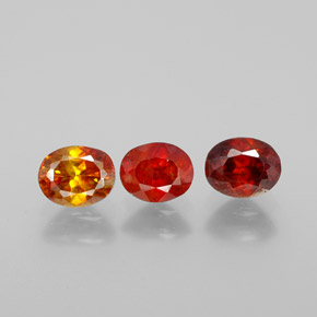 캐럿 천연 레드 오렌지 스팔레라이트 보석, 타원형 컷, 5.3×4.3 mm, VS
