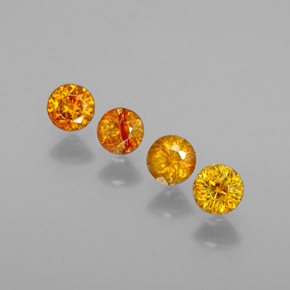 캐럿 천연 옐로우 골든 섬아연석 보석, 라운드 컷, VS-SI