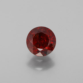 0.84캐럿 천연 레드 오렌지 스팔레라이트, 라운드 컷, 5.50 mm, VS-SI