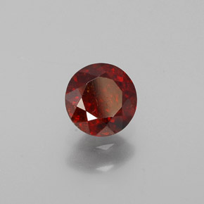0.84캐럿 천연 레드 오렌지 스팔레라이트, 라운드 컷, 5.50 mm, VS-SI