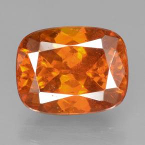 4.09캐럿 천연 미디엄 오렌지 스팔레라이트, 쿠션 컷, 10.4×8.1 mm, VS-SI