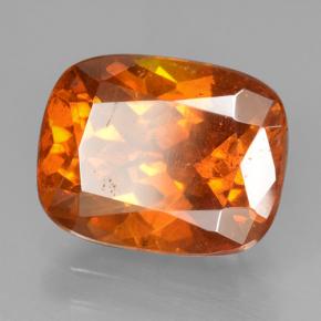 4.09캐럿 천연 미디엄 오렌지 스팔레라이트, 쿠션 컷, 10.4×8.1 mm, VS-SI