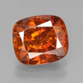 2.98캐럿 천연 붉은빛 오렌지 스팔레라이트, 쿠션 컷, 8.9×7.9 mm, VS-SI
