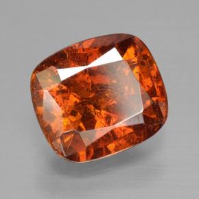 2.98캐럿 천연 붉은빛 오렌지 스팔레라이트, 쿠션 컷, 8.9×7.9 mm, VS-SI