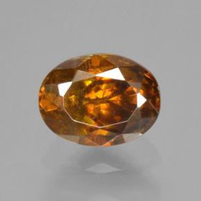 0.67캐럿 천연 골든 브라운 스팔레라이트, 타원형 컷, 5.5×4.2 mm, VS-SI